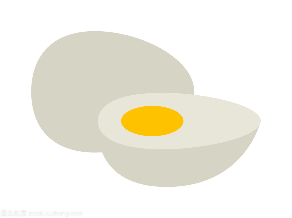 生鸡蛋切片矢量图